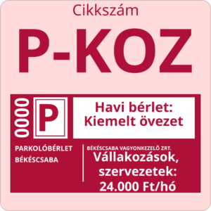 Parkolási bérlet vállakozások, szervezetek számára - Békéscsaba kiemelt övezetében